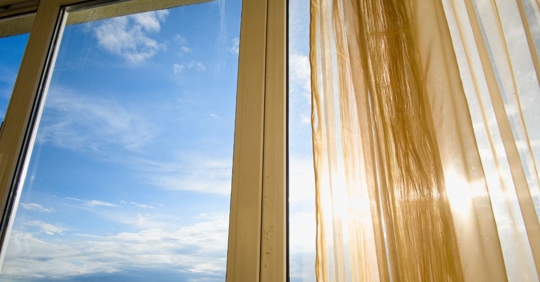 sun shining through window